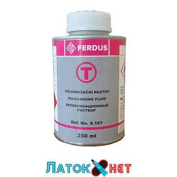 Клей для гарячої вулканізації камер і шин T 250 мл Ferdus Чехія банка з пензлем