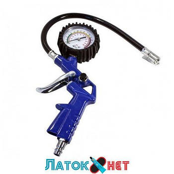 Пістолет для підкачування шин із манометром і шлангом 0-8.5 Bar у блістері F-STG-24 Forsage