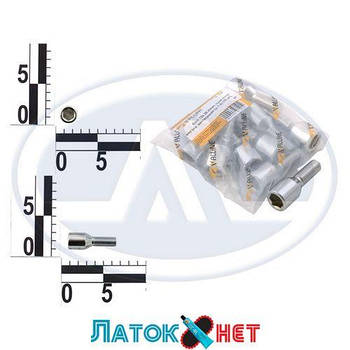 Болт М12х28 крок 1,5 колеса хром конусний 10 штук Walline 51998