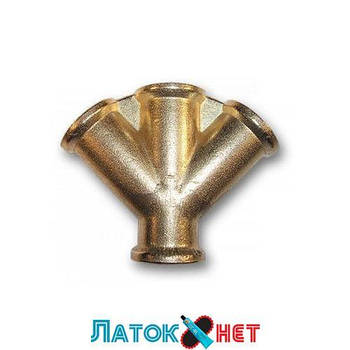 Тройник 4 x РВ 3/8 латунь SP029 Bradas