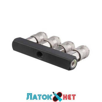 Розгалужувач повітря 1/4 на 4 виходи прямий зі швидкорознімними з'єднаннями 10bar PT-1856 Intertool