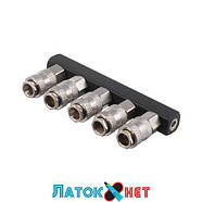 Розгалужувач повітря 1/4 на 5 виходів прямий зі швидкорознімними з'єднаннями 10bar PT-1857 Intertool, фото 3