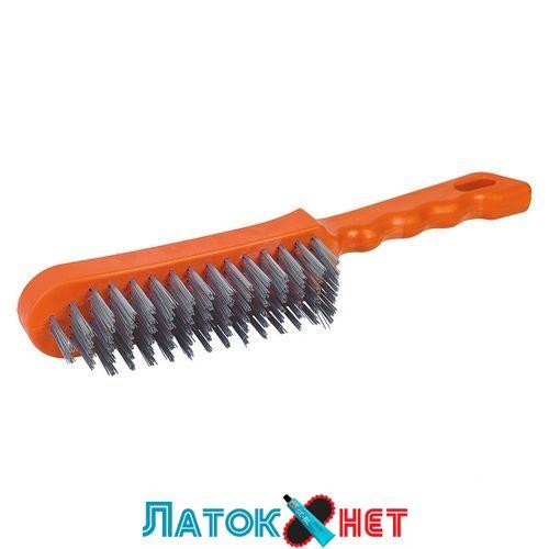 Щітка ручна для металу 4-рядний пластиковий корпус 06-940 Miol