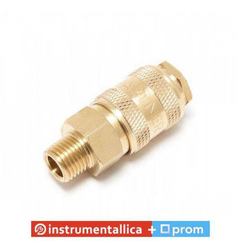 Швидкороз'єм пневматичний із клапаном із зовнішньою різзю 1/4 латунь BSE1-2SM Partner