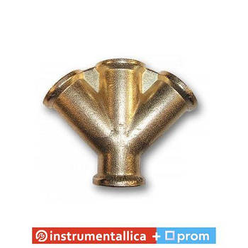 Тройник 4 x РВ 3/8 латунь SP029 Bradas