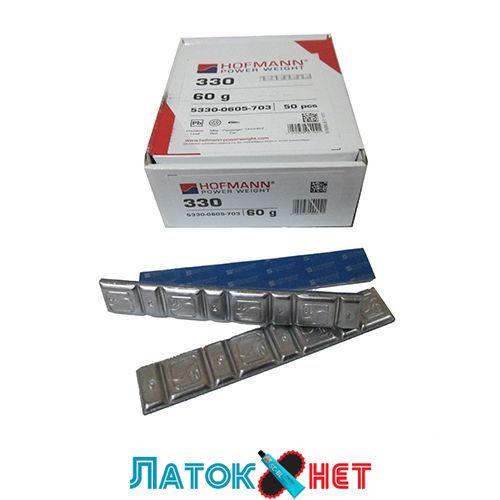 Вантаж самоклейний низький 4 х 10 г + 4 х 5 г свинець блакитна стрічка Hoffman, фото 1
