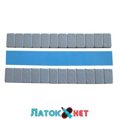 Груз клейкий сірий низький блакитна стрічка 12х5г 60 г метал глянець 100 шт./пач., фото 1