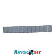 Груз клейкий сірий низький блакитна стрічка 12х5г 60 г метал глянець 100 шт./пач., фото 6