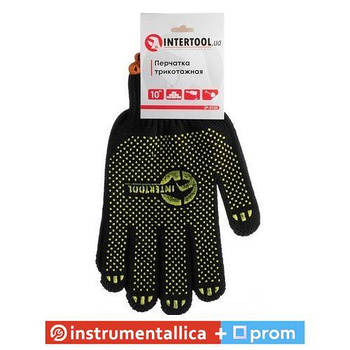 Рукавичка трикотажний колір чорний із плакуванням розмір 10 SP-0125 Intertool