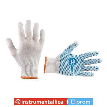Рукавичка трикотажна з ПВХ точкою колір білий розмір 10 SP-0130 Intertool