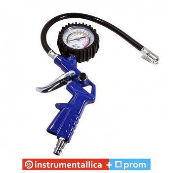 Пістолет для підкачування шин із манометром і шлангом 0-8.5 Bar у блістері F-STG-24 Forsage