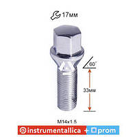 Болт колесный A174130 (93733) C17D28 Cr M14X1,50X33 Хром Конус с выступом ключ 17 мм