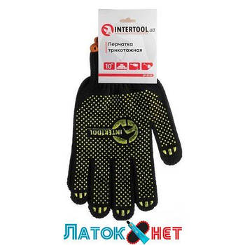 Рукавичка трикотажний колір чорний із плакуванням розмір 10 SP-0125 Intertool