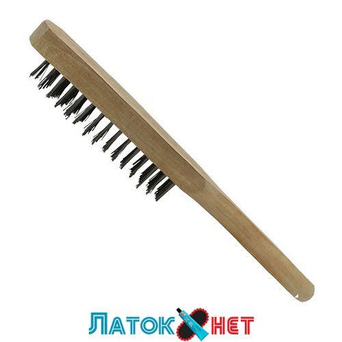 Щітка для металу 6-рядна дерев'яна ручка SWWH0601 Стандарт, фото 1