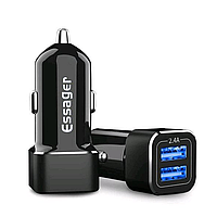 Автомобільний зарядний пристрій ESSAGER на 2 USB порти 2,4А (ECCKC2-FZ01)