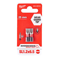 Бита Milwaukee Shockwave Impact Duty SL1,2x6,5" 25 мм, 2 шт 4932430903