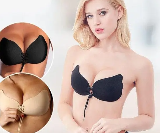 Бюстгальтер без бретель на силіконі чорного кольору чашка C і чашка D