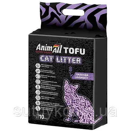 AnimAll TOFU Енімал (анимал) ТОФУ соєвий наповнювач для котів з ароматом лаванди 10 л. (4,66 кг)