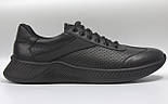 Літні полегшені шкіряні чоловічі кросівки взуття з перфорацією Rosso Avangard DolGa Run All Black Perf, фото 5