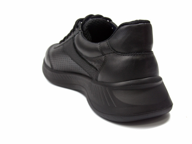 Облегченные летние кожаные мужские кроссовки обувь больших размеров Rosso Avangard DolGa Run All Black Perf BS Perf