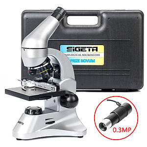 Мікроскоп Sigeta Prize Novum 20x-1280x з камерою 0.3Mp (у кейсі)