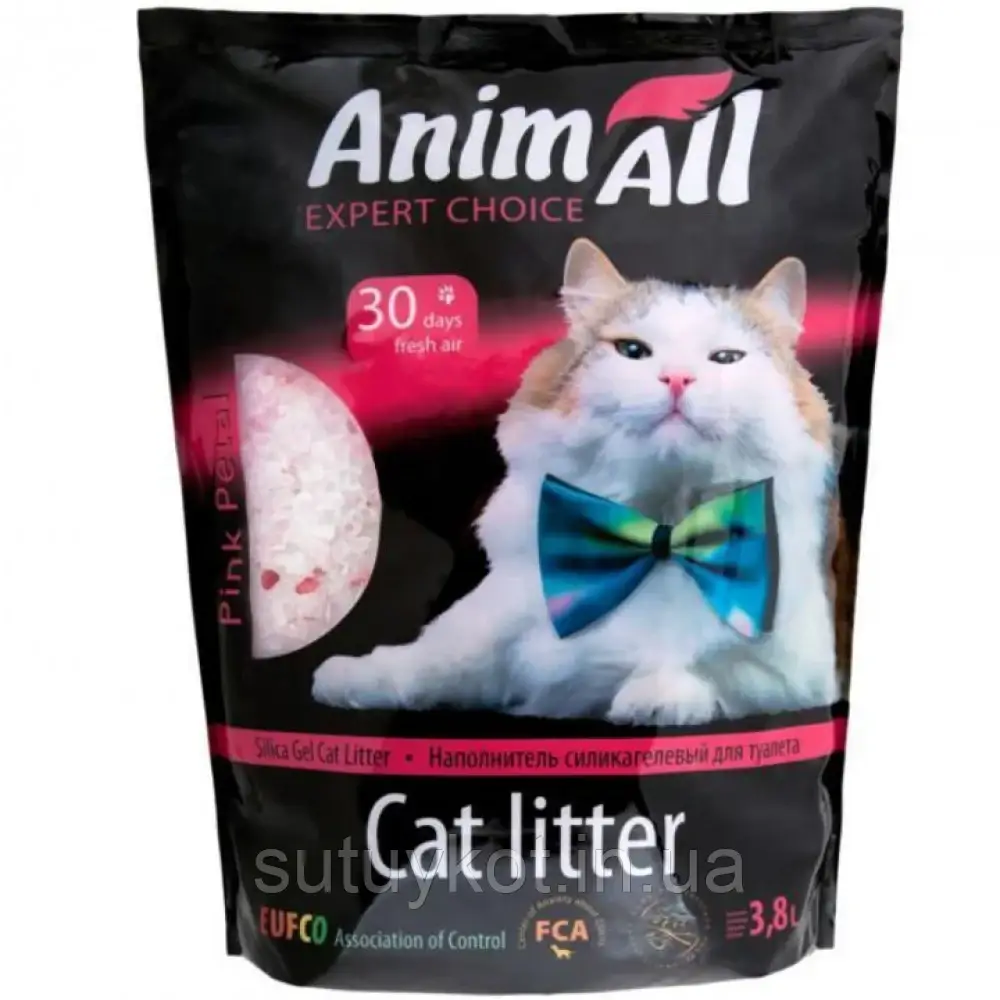 AnimAll Pink petal Енімал Рожевий пелюсток силикагелевий наповнювач, 3,8 л., фото 1