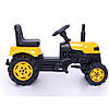 Дитячий трактор на педалях (2005) з причепом жовтий, фото 2