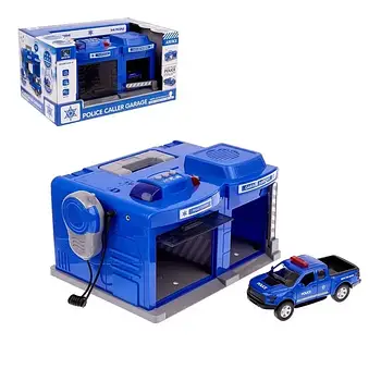 Ігровий набір гараж для машинок «Поліція» (рація, світло, звук) CLM-556 Синій