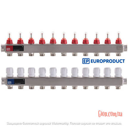 Колекторний блок з витратомірами EUROPRODUCT 1"x11, фото 1