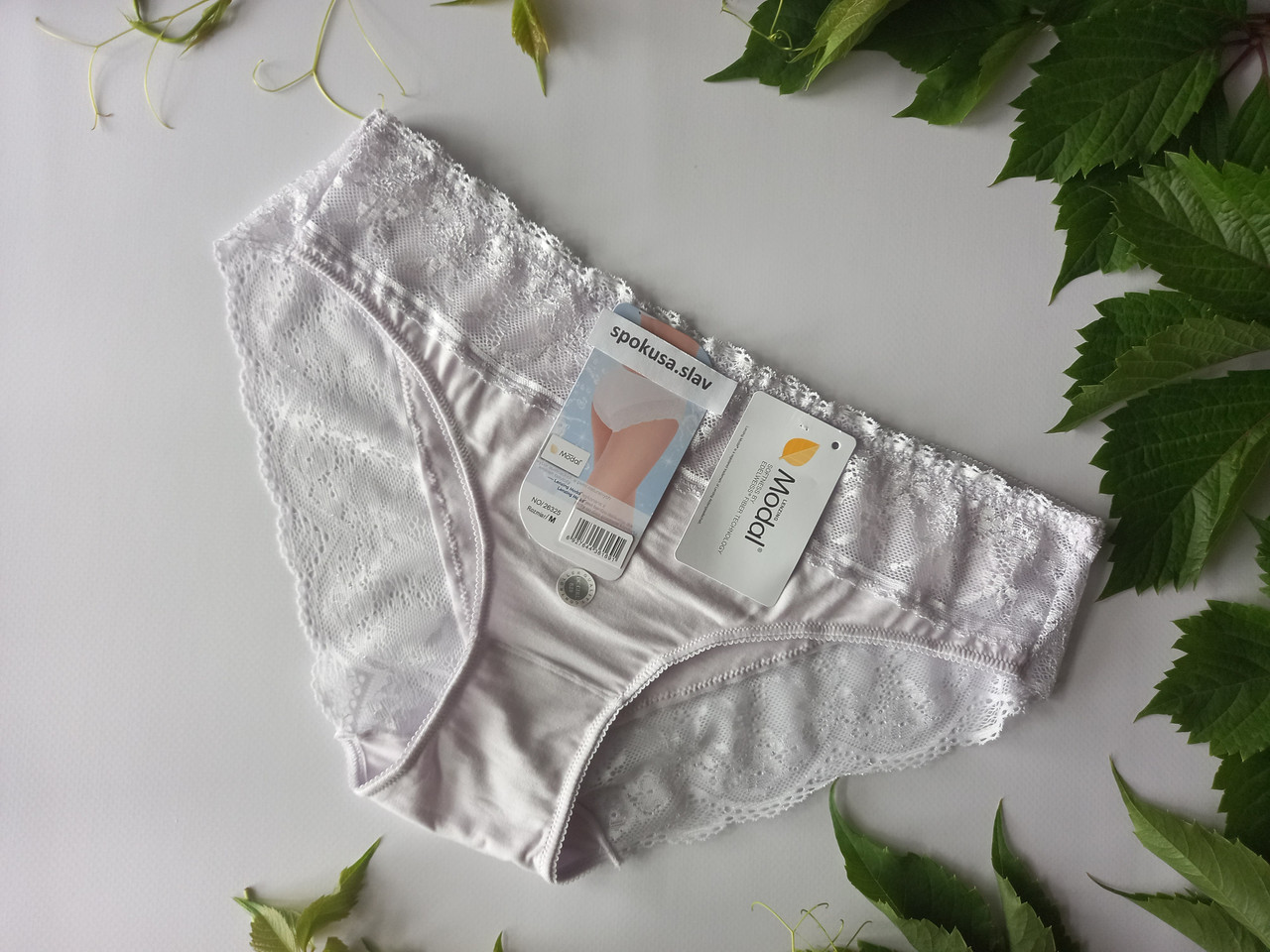 Жіночі трусики сліп віскозні з мереживом ДС 26325 розмір 46 , М, фото 1