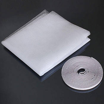 Сітка для вікон від комарів та мух з кріпленням у комплекті 1,3*1,5 м