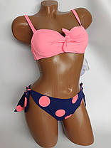 ОПТ Купальник в горошок Z.Five 86011 36-44 пудра на 42 44 46 48 50 укр розмір, фото 4