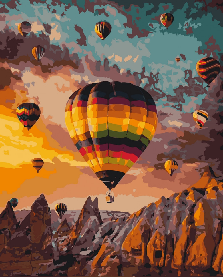 Картина за номерами "Повітряні кулі Каппадокії" 40*50 см Art Craft набір для розпису фарби для дітей та дорослих