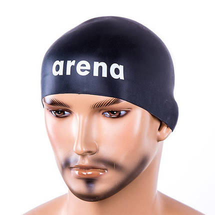 Шапочка для басейну чорна чоловіча Arena 3D Ultra, фото 2