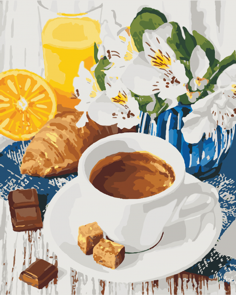 Картина за номерами "Солодкий ранок" 40*50 см Art Craft набір для розпису фарби для дітей та дорослих