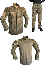 Тактична військова форма (кітель + тактична сорочка убакс + військові тактичні штани) комуфляж олівія