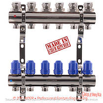 Колектор для променевої розводки радіаторів опалення KOER 1”x6, фото 2