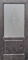 Двери межкомнатніые Виола ПО (40, 60, 70, 80, 90) со стеклом сатин белый с рисунком
