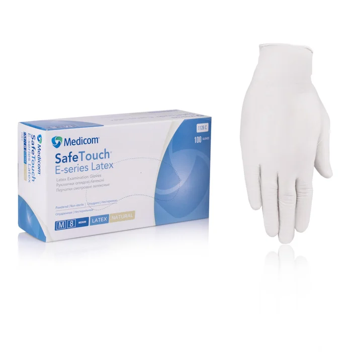 Рукавички латексні припудрені medicom e-series m (7-8)