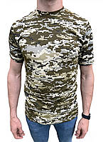 Військова тактична футболка піксель ЗСУ, Тактична футболка хлопок, військова літня футболка розмір XL
