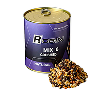 MIX-6 зерен дробленная ROBIN 900ml ж/б Натур