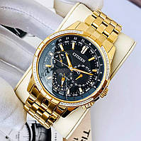 Японские мужские часы с 32 бриллиантами Citizen Eco-Drive BU2082-56E. Солнечная батарея