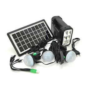 Переносний ліхтар 8017А+Solar із сонячною батареєю, USB вихід, 3 лампочки, повербанк, БЕЗКОШТОВНА доставка