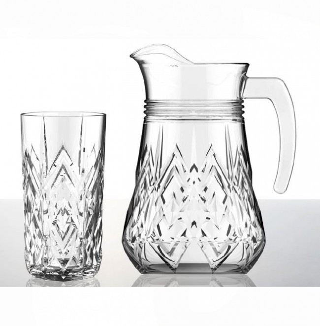 Набір City Glass Samantha глечик 1300 мл + 6 склянок 250 мл (3S300056)