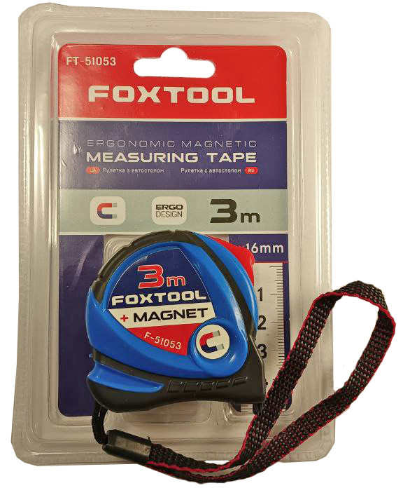 Рулетка 3м x 16мм з магнітом FOXTOOL FT-51053