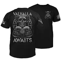 Футболка Warrior 12 "VALHALLA AWAITS" с изображением черепа