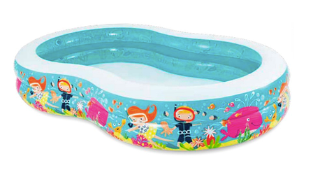 Дитячий надувний басейн Intex 56490 "Райська лагуна" 640л - 262 х 160 х 46 см, різнокольоровий, фото 2