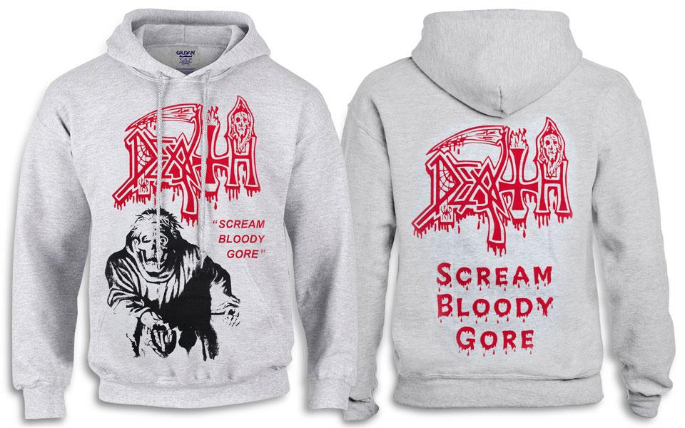 Толстовка Худі DEATH Scream Bloody Gore меланжева