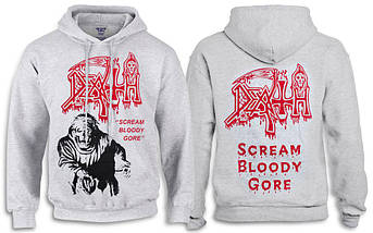Толстовка Худі DEATH Scream Bloody Gore меланжева, фото 1