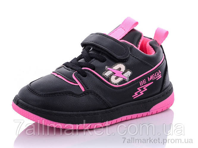 Кроссовки детские модные Весна/осень 2211B black-pink (12 пар р.26-31 ...